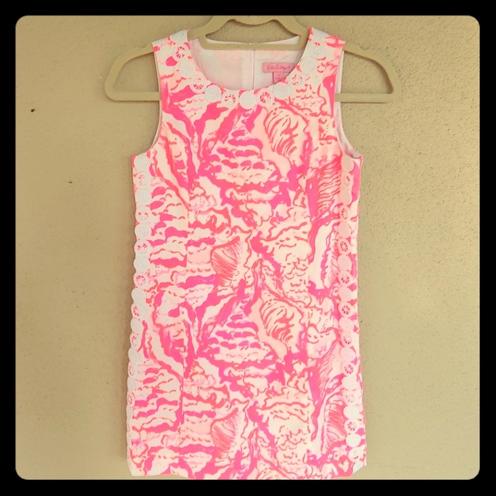 Girls Lilly Pulitzer pink print dress